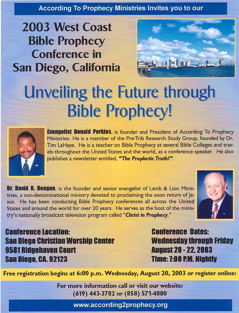 2003 According To Prophecy Ministries Bible Prophecy Conference