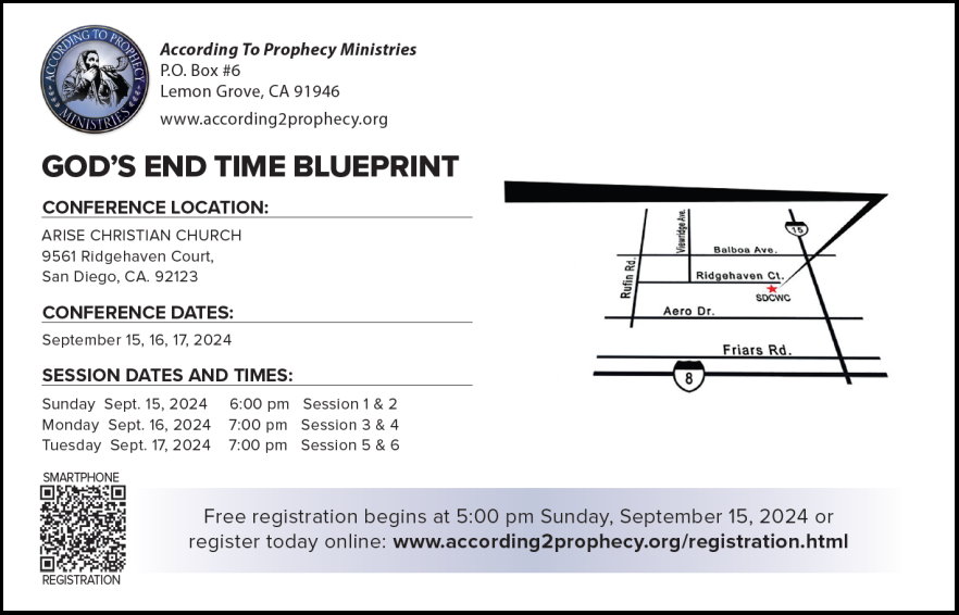 2024 According To Prophecy Ministries West Coast Bible Prophecy Conference